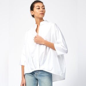 Women’s KAL REIMAN Pleat hem white kimono- Size XS